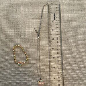 Cupcake Charm Necklace and Bracelet Set kids size bracelet